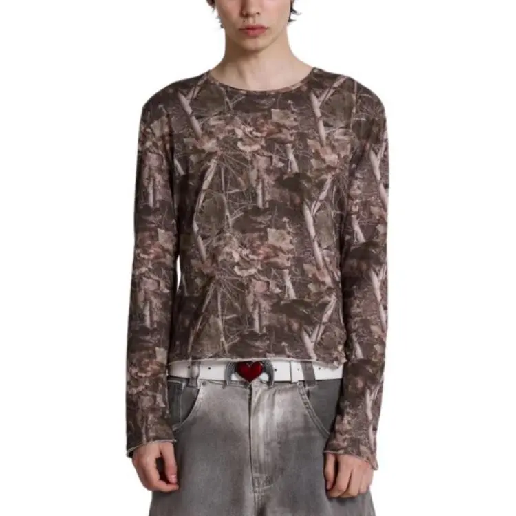 Jaded London Woodland Long Sleeve T-Shirt Men's Brown-1