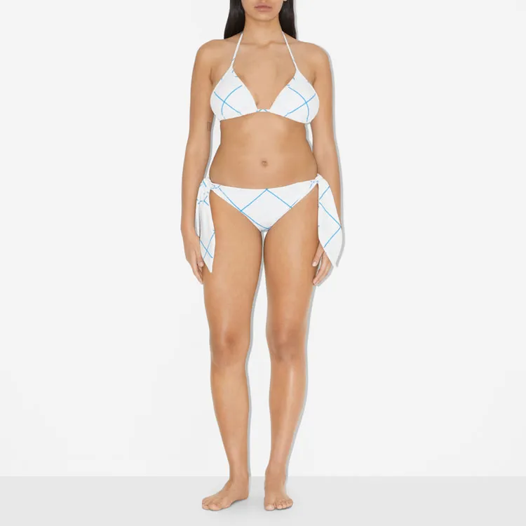 Burberry Checked Tie-Fastened Two-Piece Bikini-1