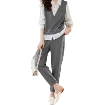 Mo Han Yi Mei Casual Suit Women's Light Gray