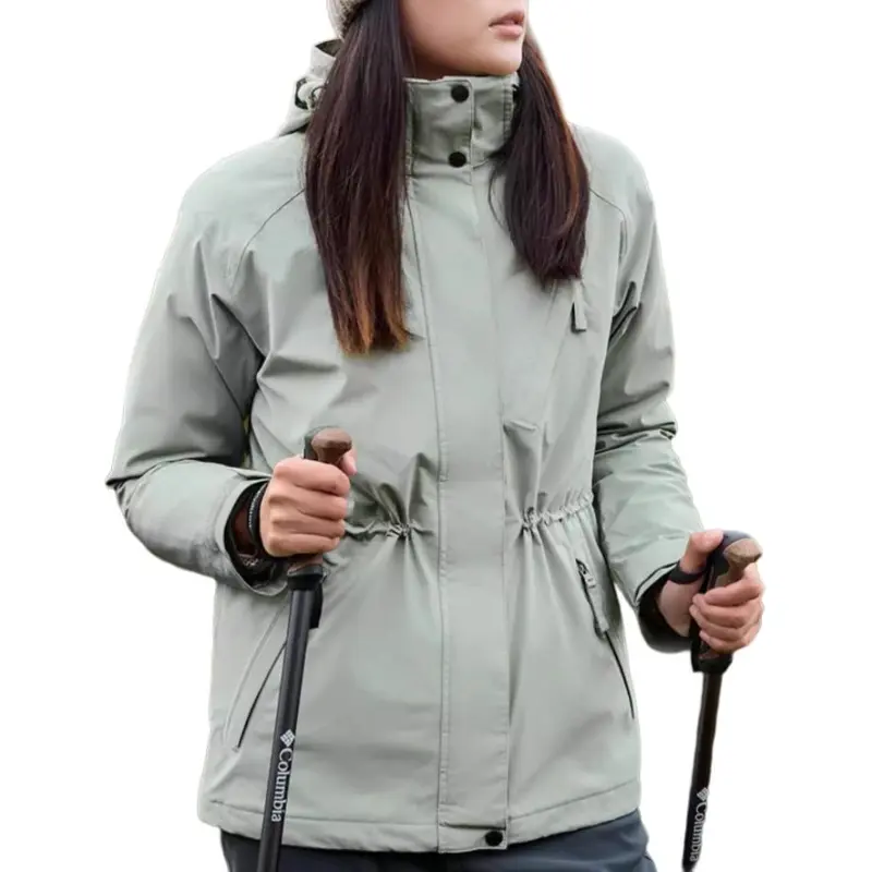 Columbia Hiking Waterproof Thermal Heat Reflective Windproof Windbreaker Jacket Women's Green-2