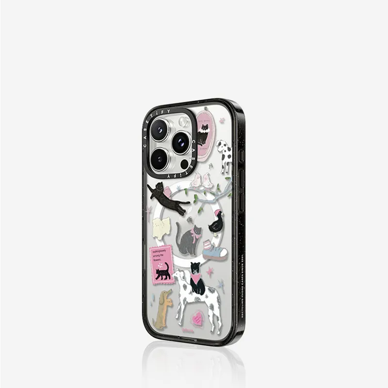 CASETIFY PC+TPU Material Roria Black Cat Paradise Phone Cases Compatible With IPhone 16 Pro/Pro Max/15 Pro/15 Pro Max-4