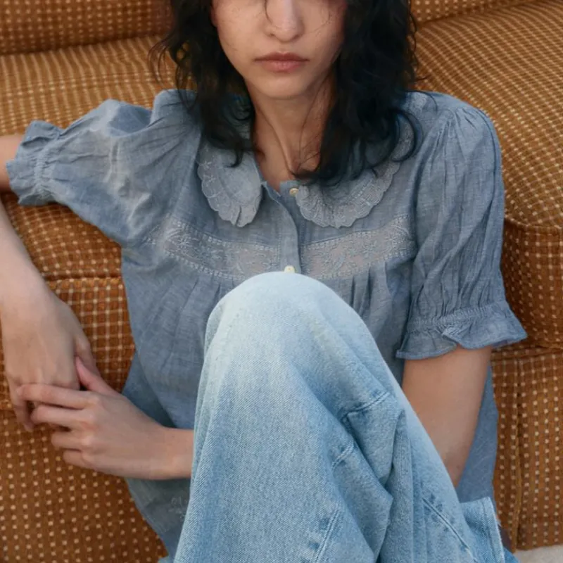 ZARA Shirts Women's Blue/Gray-4