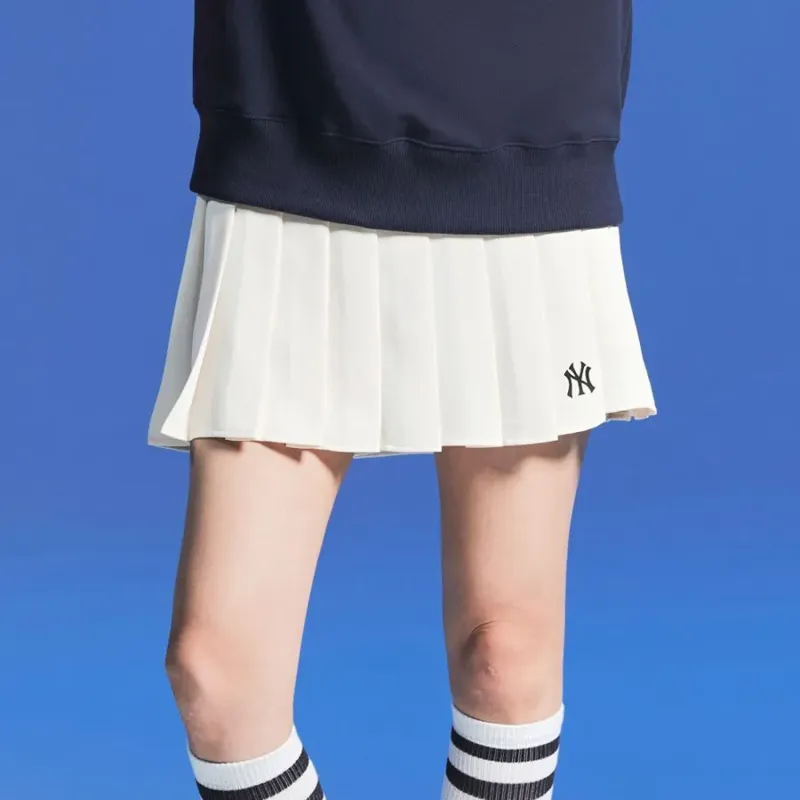 MLB New York Yankees Casual Short Skirts Women's Ivory-2