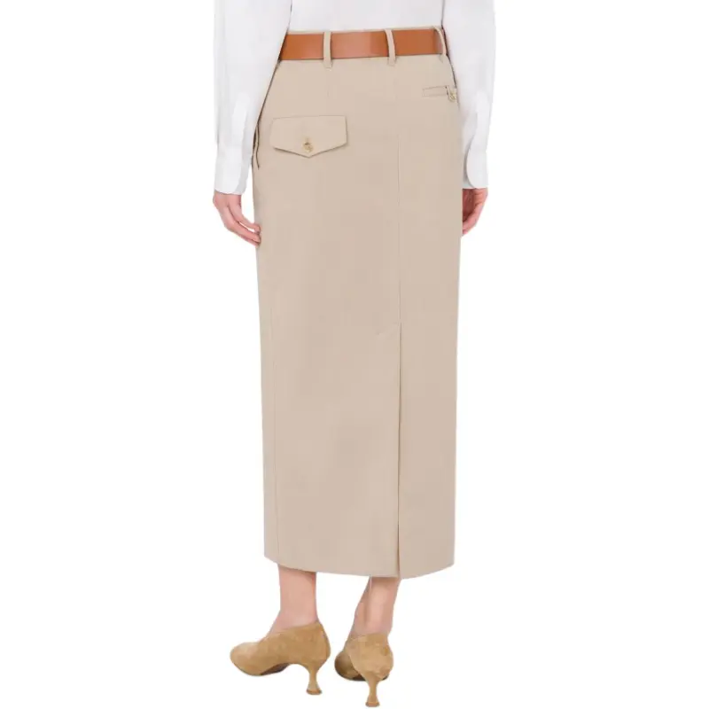 MOSCHINO Belted Buckle Detailed Midi Skirt-1
