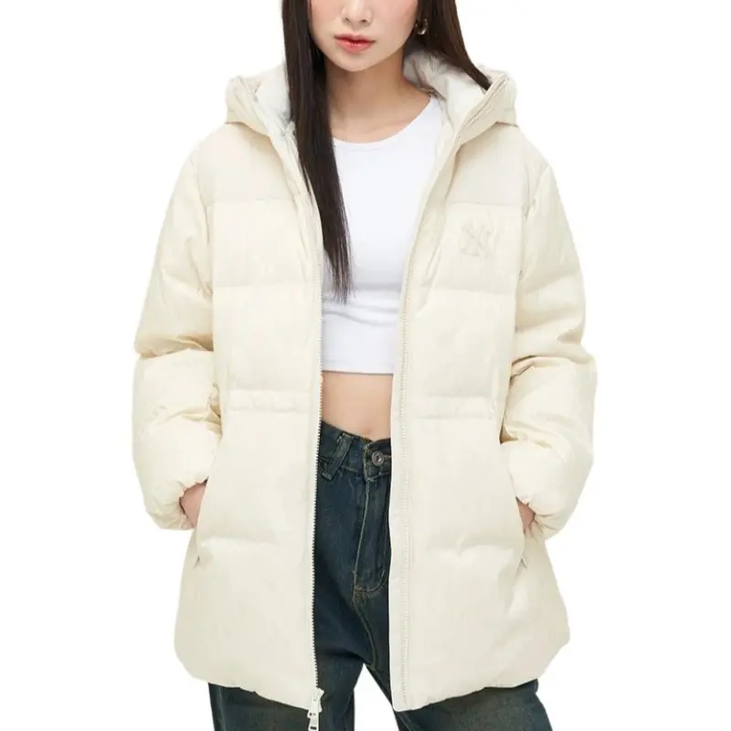 MLB MONOGRAM Series New York Yankees Team Down Jacket Women's Dark Cream-2