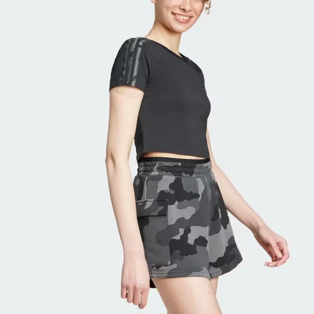 Adidas Free Shipping With AdiClub Essentials 3-Stripes Camo Print Baby Tee-1