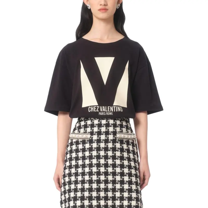 Valentino Chez Valentino Printed Crewneck T Shirt-2