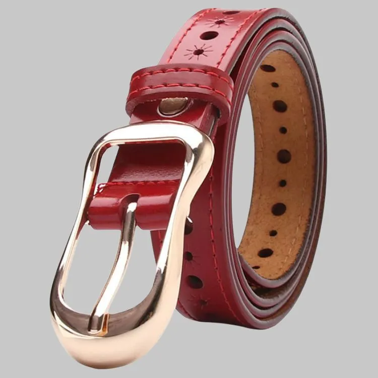 JEANSWEST Cow Leather Belts Women's 2.4CM-1
