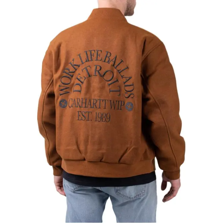 Carhartt WIP Logo Embroidered Varsity Bomber Jacket-4