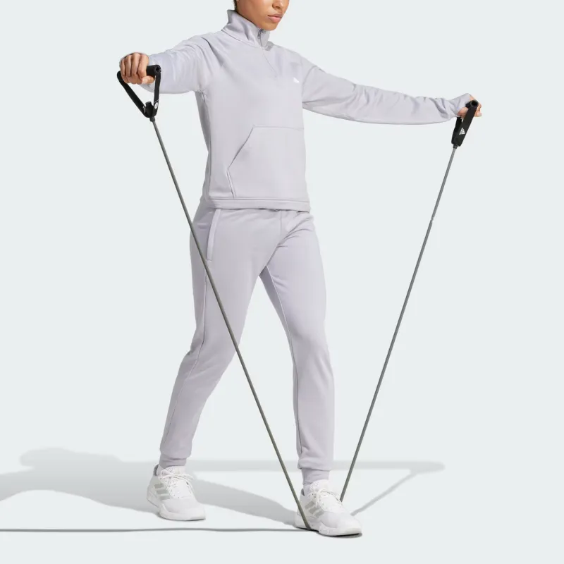 Adidas AEROREADY Game And Go Knitted Sweatpants Women's Glory Gray/White-3