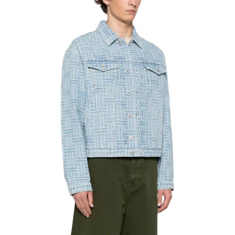 KENZO Weave Printed Denim Trucker Jacket-4