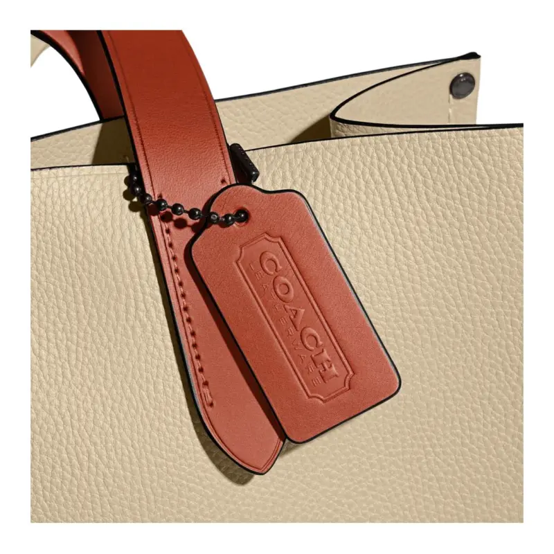 COACH Relay Cow Split Leather Tote Bag Shopping Bag Shoulder Bag Handbag Large Size Men's Cream White-4
