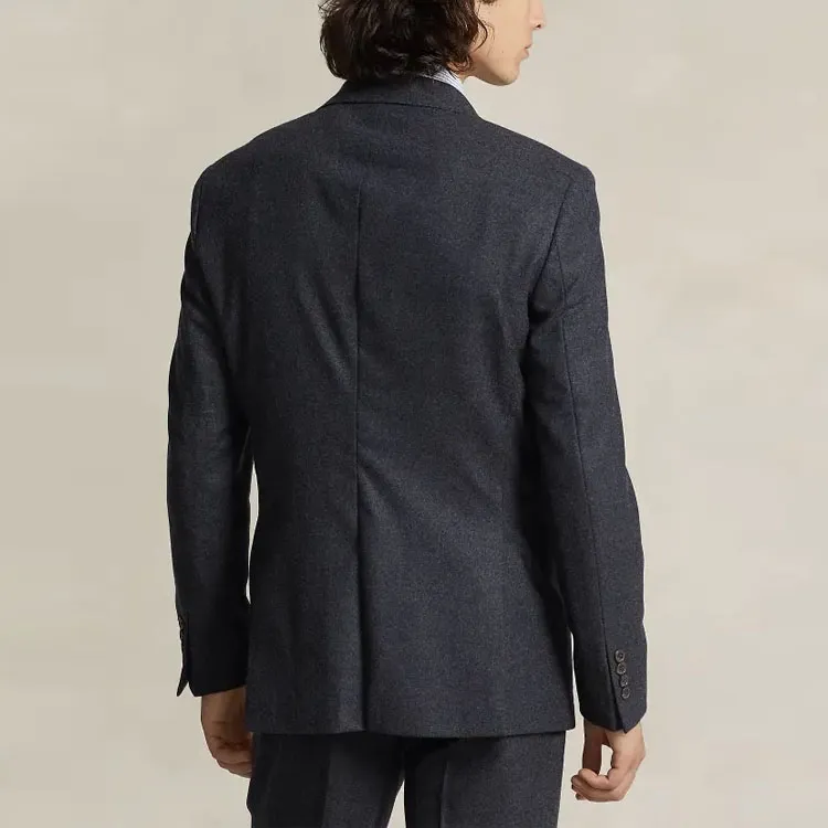 Polo Ralph Lauren Polo Modern Wool Blend Flannel Jacket Business Suit Coat Men's Black-3