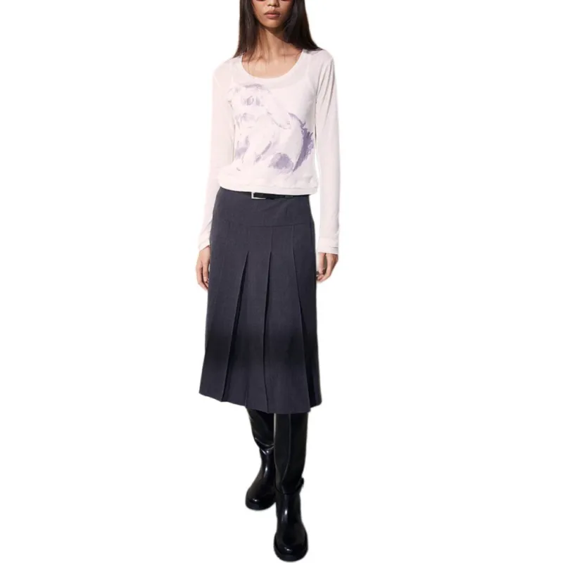 H&M Casual Long Skirts Women's Mixed Dark Gray-2