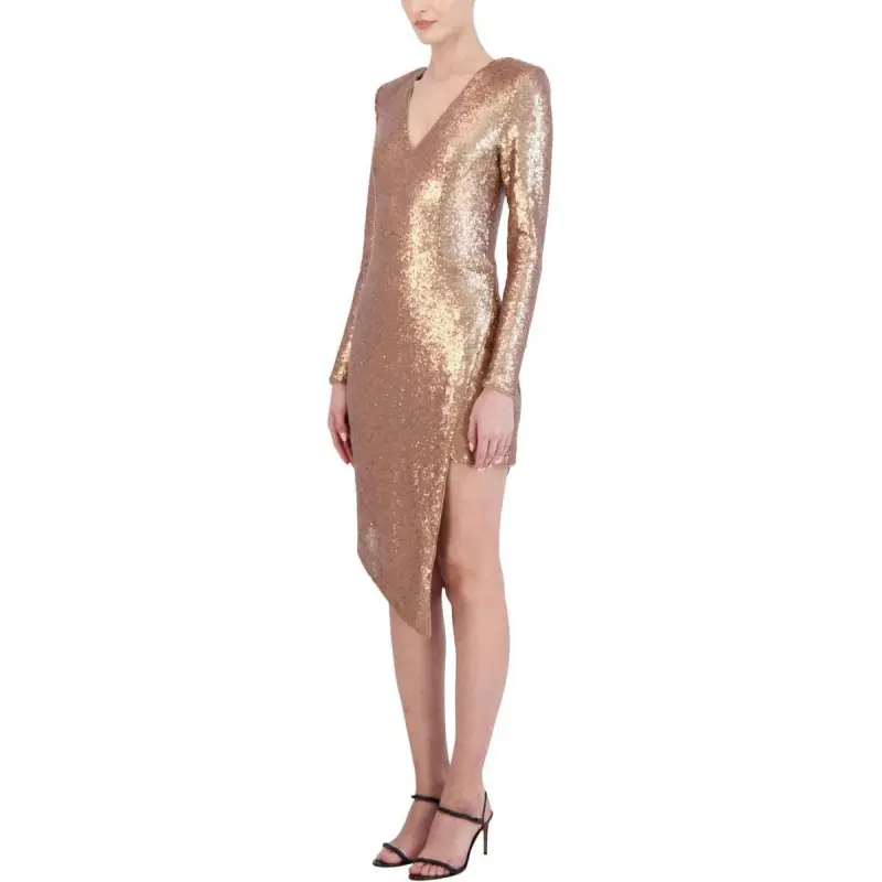 BCBGMAXAZRIA Long-Sleeved Dresses Women's Gold-2