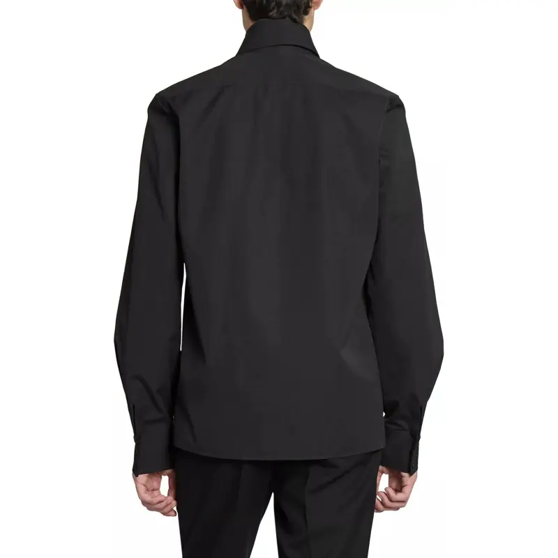 SAINT LAURENT Cassandre Buttoned Straight Hem Shirt-4