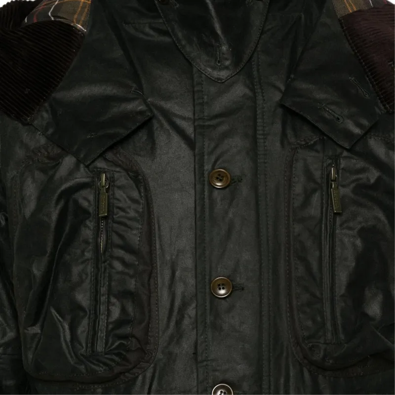 BARBOUR Outland Hooded Wax Jacket-4