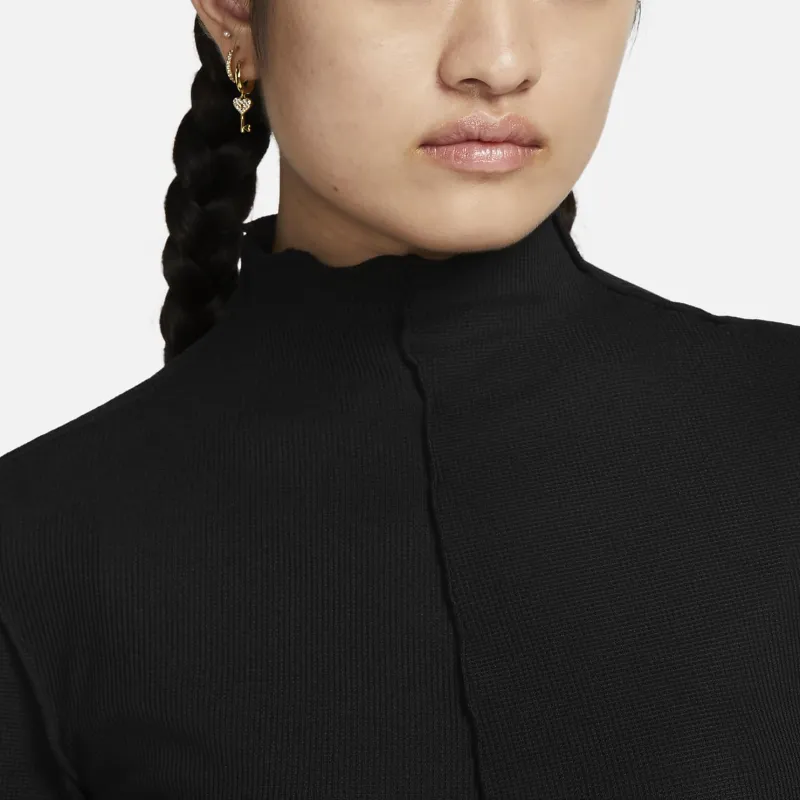 Nike Dri Fit Drop Shoulder Sleeve T Shirt Women's Black-5