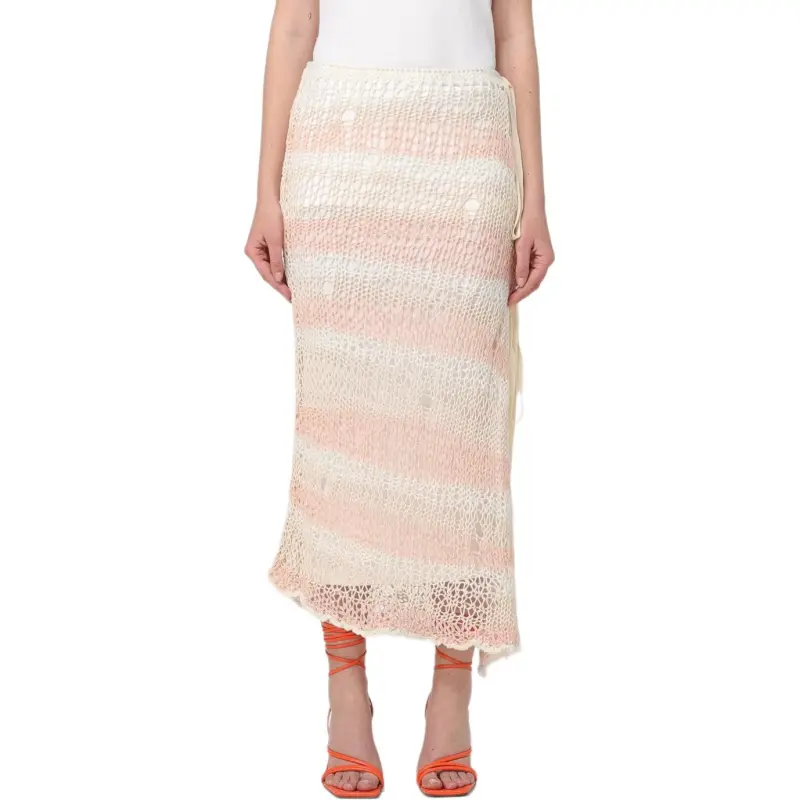 SportMax Ecuador Tied Waist Striped Knitted Skirt-2