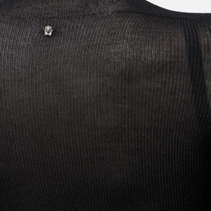 VERSACE Seamless Knit Turtleneck Jumper 'Black'-4