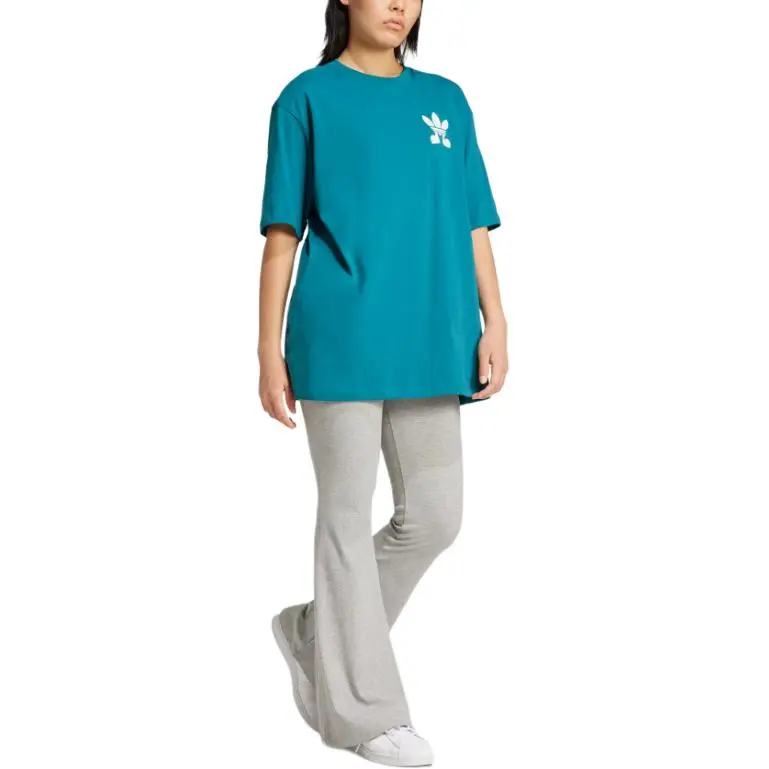 Adidas Originals Drop Shoulder Sleeve T Shirt Women's Legacy Cyan-2