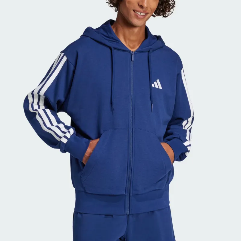 Adidas Essentials 3 Stripes French Terry Full Zip Hoodie-1