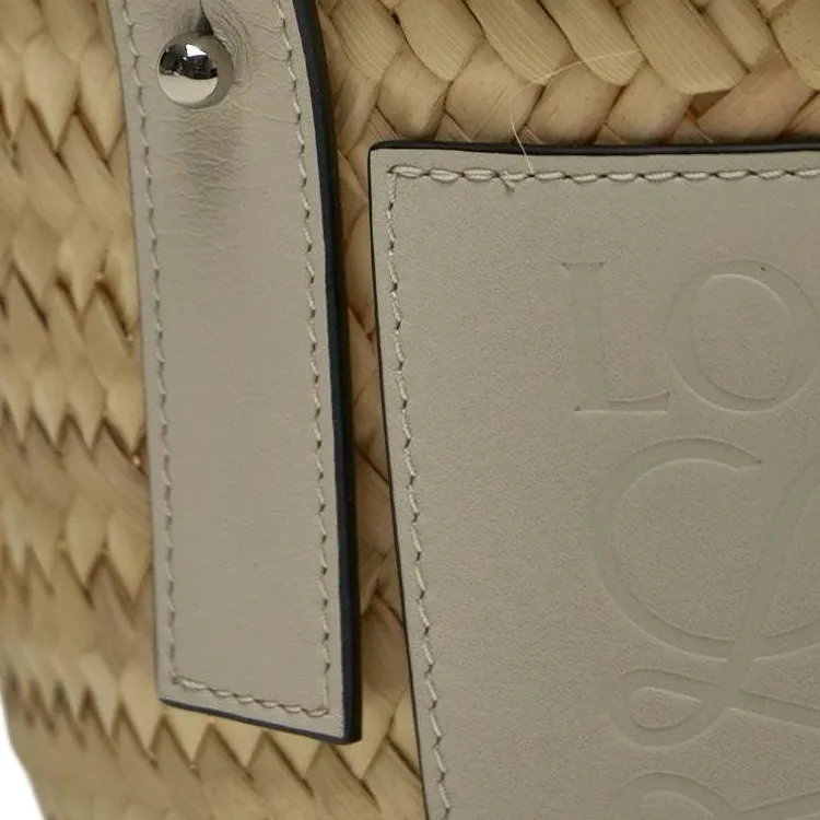 LOEWE Palm Leaf Basket Bag Handbag Women's Natural Beige & White-3