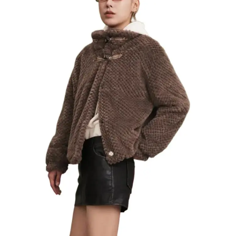 Converse FW23 Velvet feel Coat Women's Gray Brown-3