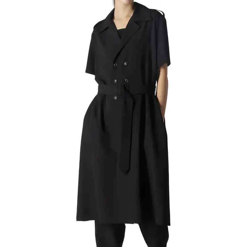 Yohji Yamamoto Trench Coat Women's Black-2