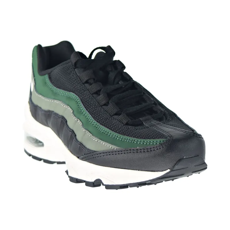 Nike Air Max 95 Slip-Resistant Cushioning Mid-Top Kids Lifestyle Shoes Black Green Teenagers-2