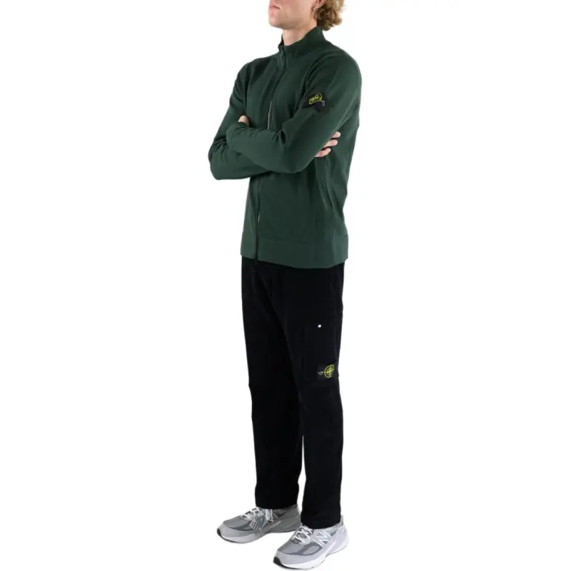 STONE ISLAND Logo Patch Zip Up Cardigan-1