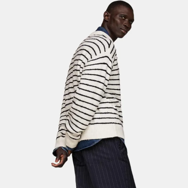 Tommy Hilfiger Sweater Men's Black White Stripes-3