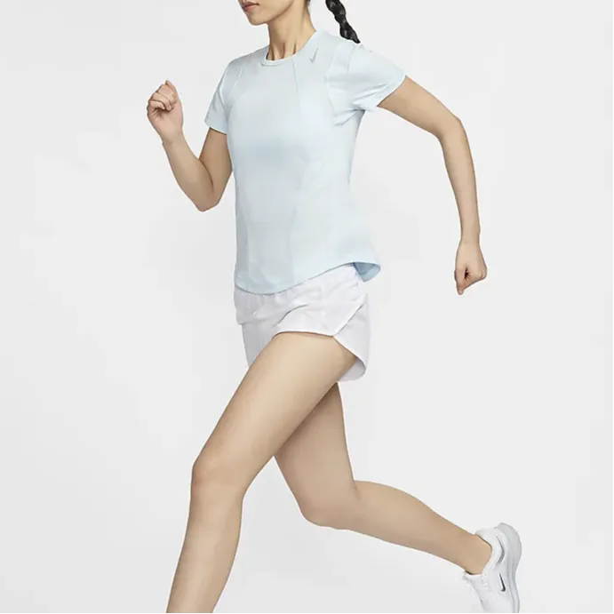 Nike Set in Sleeve T Shirt Women's Light Armory Blue-2