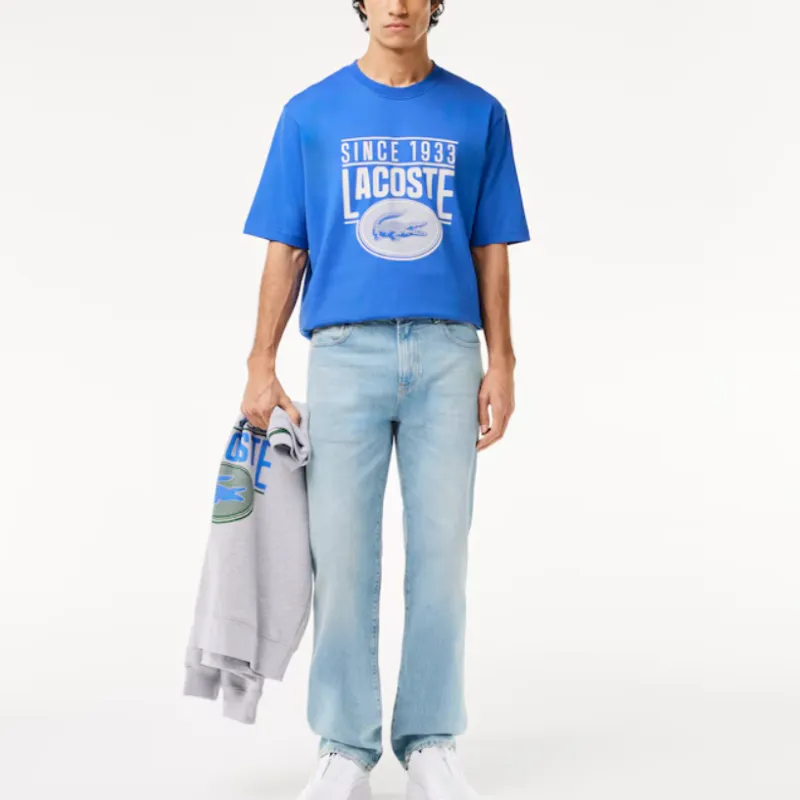 LACOSTE Logo print Organic Cotton T shirt-4