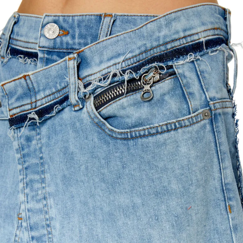 DIESEL De-Pendence-Mid Asymmetric Denim Skirt-4