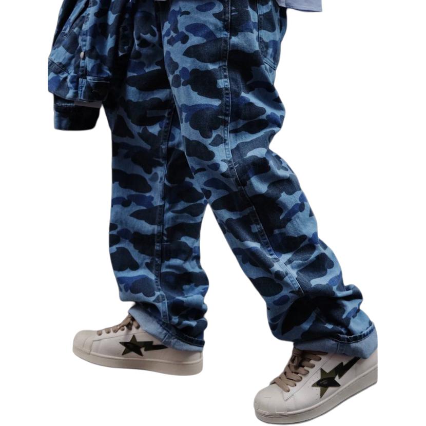 A BATHING APE】 COLOR CAMO DENIM PANTS