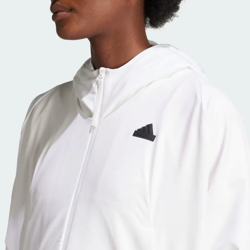 Adidas Z.N.E. Woven Full-Zip Hoodie Jackets Coats Women's White-5