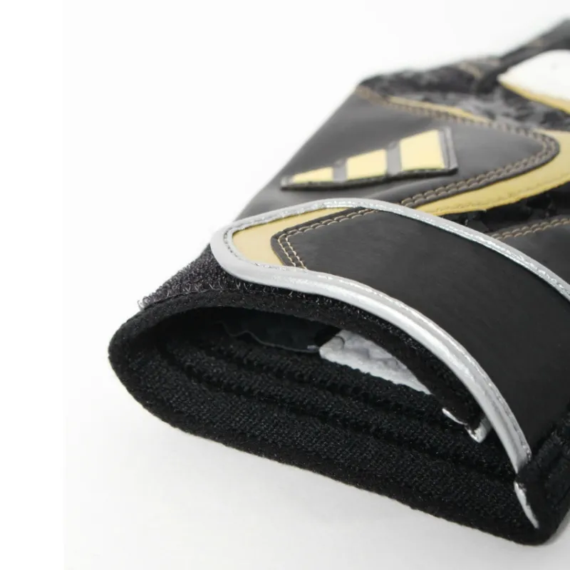 Adidas Baseball Gloves Batter's Glove PU Polyurethane Unisex Black Gold-3