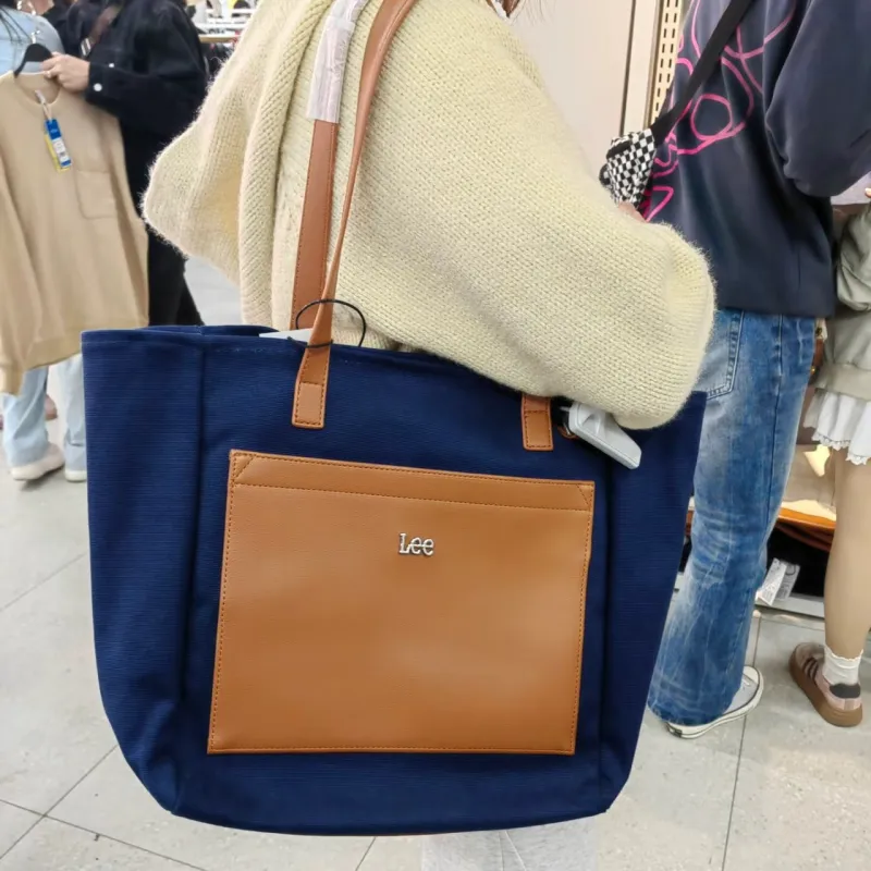 Lee Fabric Shoulder Bag Women's Dark Blue-5