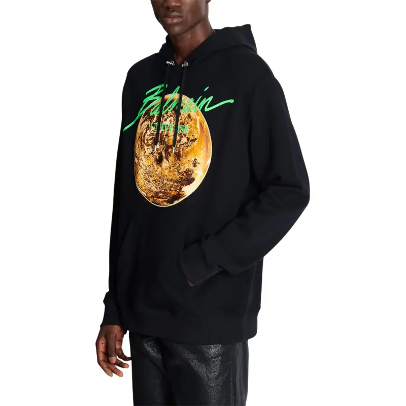 BALMAIN Universe & Planet print Hoodie-5
