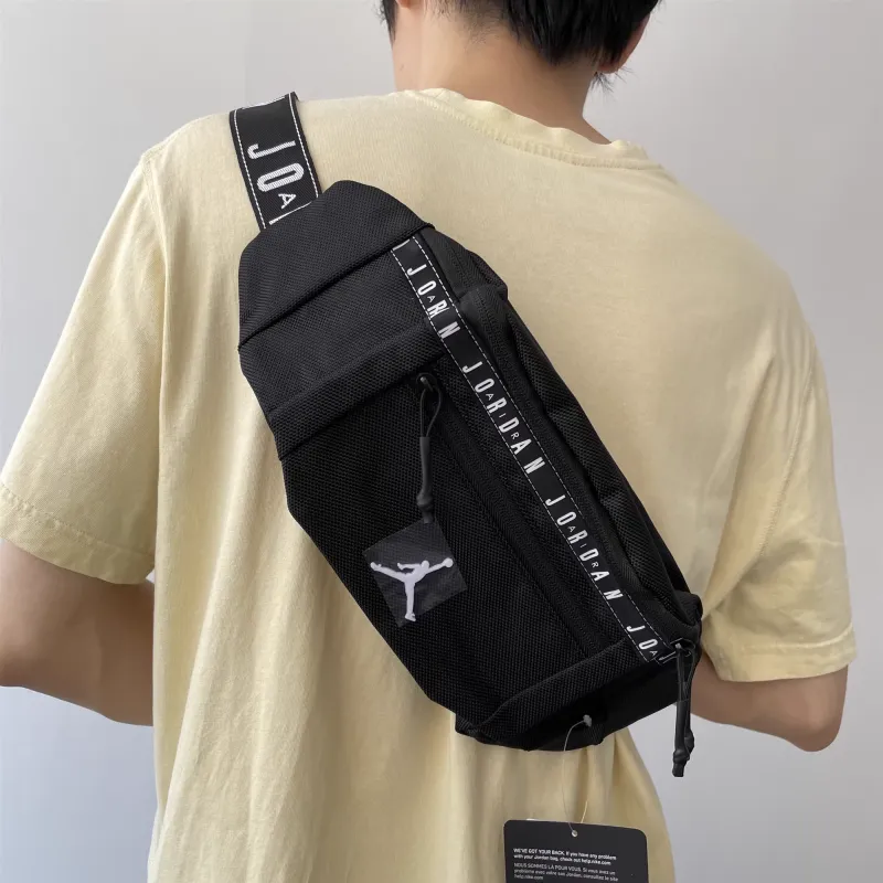 Jordan Polyester Sling Bag Crossbody Bag Fanny Pack Regular Unisex Black-3