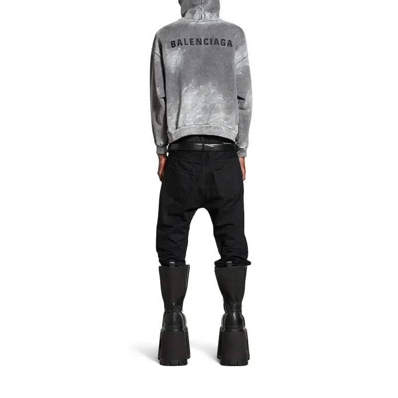 Balenciaga Logo Embroidered Faded Hoodie-3