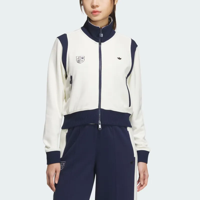 Adidas Originals RETROTRACK TOP SPORTY CLUB Jackets Coats Women's Jade White-1