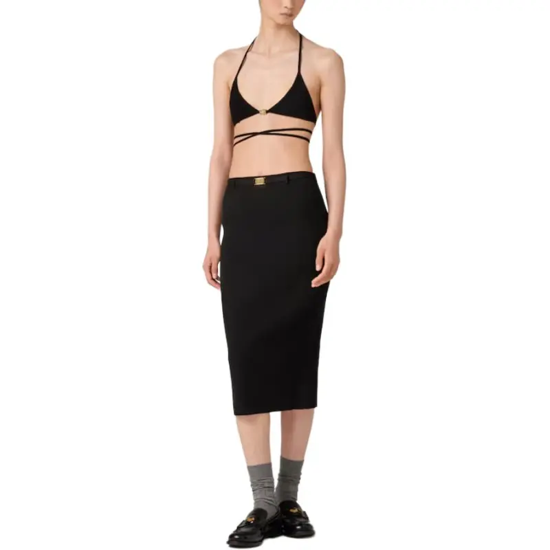 MIU MIU Casual Long Skirt Women's Black-1