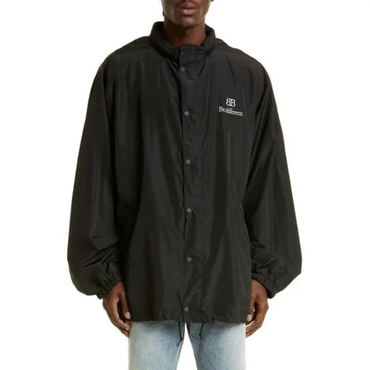 Balenciaga Logo Print Windbreaker Jacket 'Black'-4