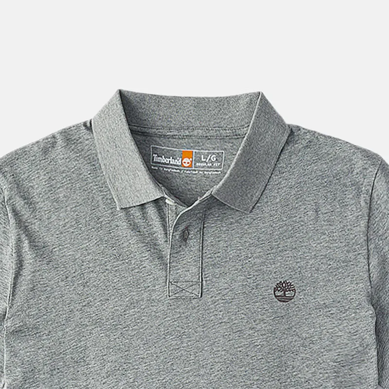 Timberland Polo Shirt Men's Medium Hemp Gray-2