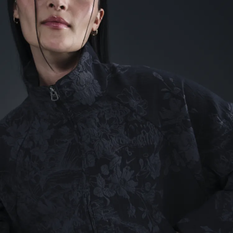 Nike Oversized Jacquard Track Jacket 'Black/Anthracite/Black'-4
