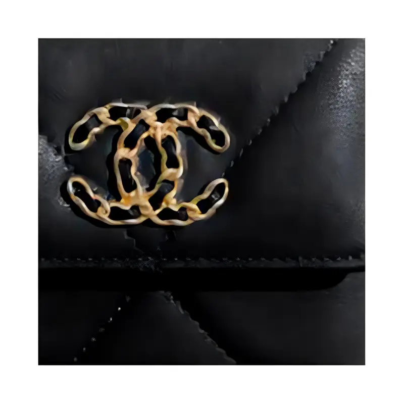 CHANEL 19Bag Goatskin Flap Wallet Trumpets Women's Black-4