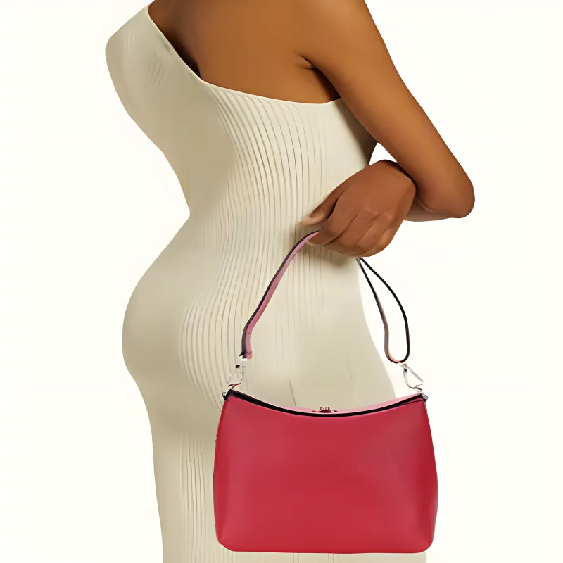 Furla Cow Leather Hobo Bag Shoulder Bag Medium Size Women's Red-3