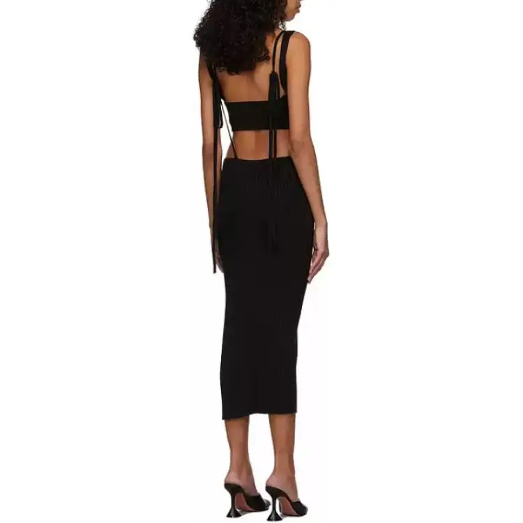 Anna October Slip Dresses Women's Black-1